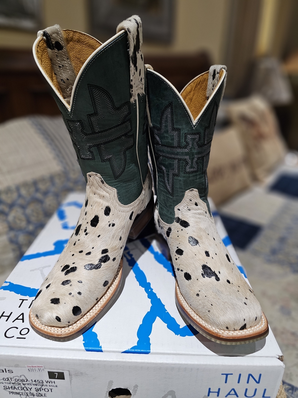 Tin Haul Women's 'Shaggy Spot' Hair-On Cowhide Western Boots
